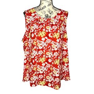 41Hawthorn (XXL) Lexie Pleated Blouse - Stitch Fix Floral Sleeveless Keyhole Top